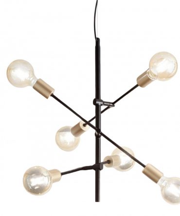 Lampadario classico Perenz VECTOR 6600 N  6Luci sospensione orientabile nero ottone invecchiato interni