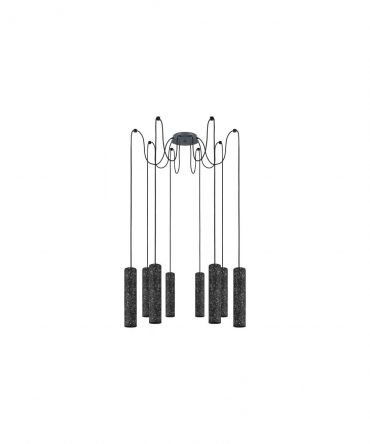 Lampadario Con Decentramento 8 Pendel Antracite Mentalona Eglo