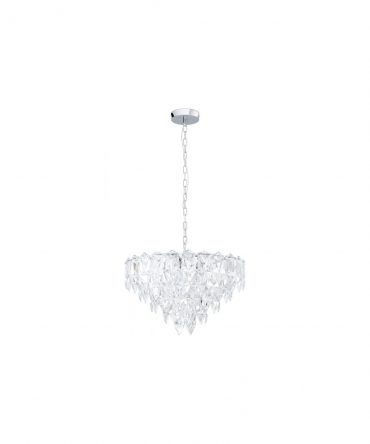 Lampadario Decorativo 10 Luci Carvario Vetro Trasparente Eglo