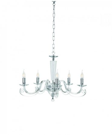 Lampadario In Vetro Cherubini 5 Luci Ondaluce Ciciriello