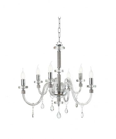 Lampadario In Vetro e Cristallo Dido 6 Luci Ondaluce Ciciriello