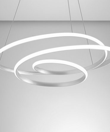 Lampadario led Gea Luce DIVA S/G B 47W LED 2350LM 3000°K dimmerabile alluminio bianco moderno interno