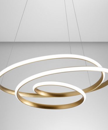 Lampadario led Gea Luce DIVA S/G Oro 47W LED 2350LM 3000°K dimmerabile alluminio oro