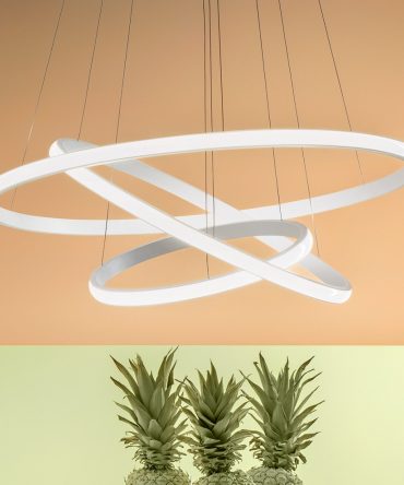 Lampadario led Gea Luce IOLE S3 60W LED 3000LM 3000°K dimmerabile alluminio bianco moderno interno