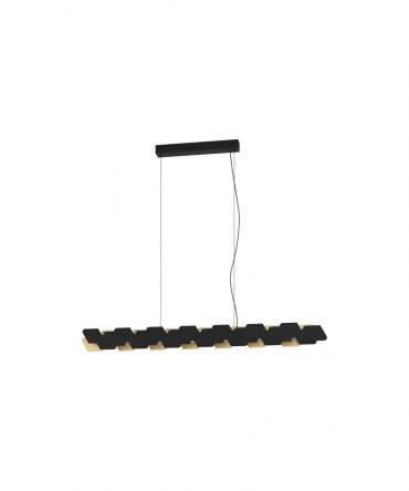 Lampadario Lineare Salone Led Dimmer Nero Oro Altagracia Eglo