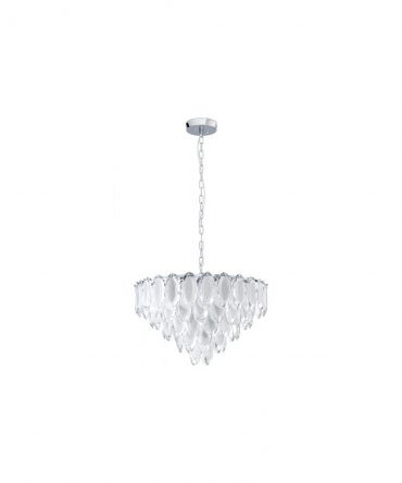 Lampadario Moderno 10 Luci Carvario Cromo Eglo