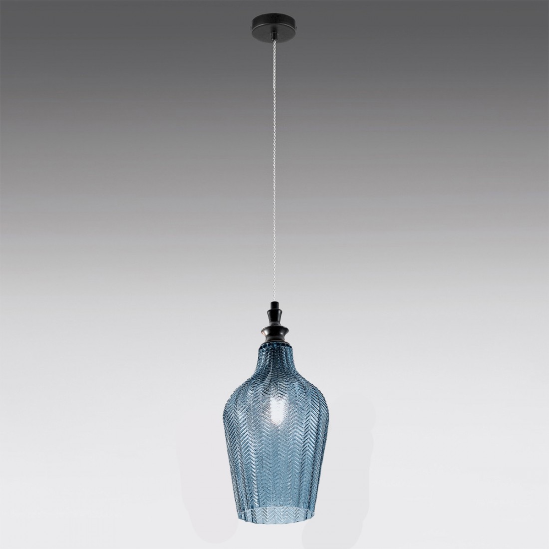 Lampadario Classico Gea Luce CLEOFE S12 E27 LED vetro cobalto lampada sospensione