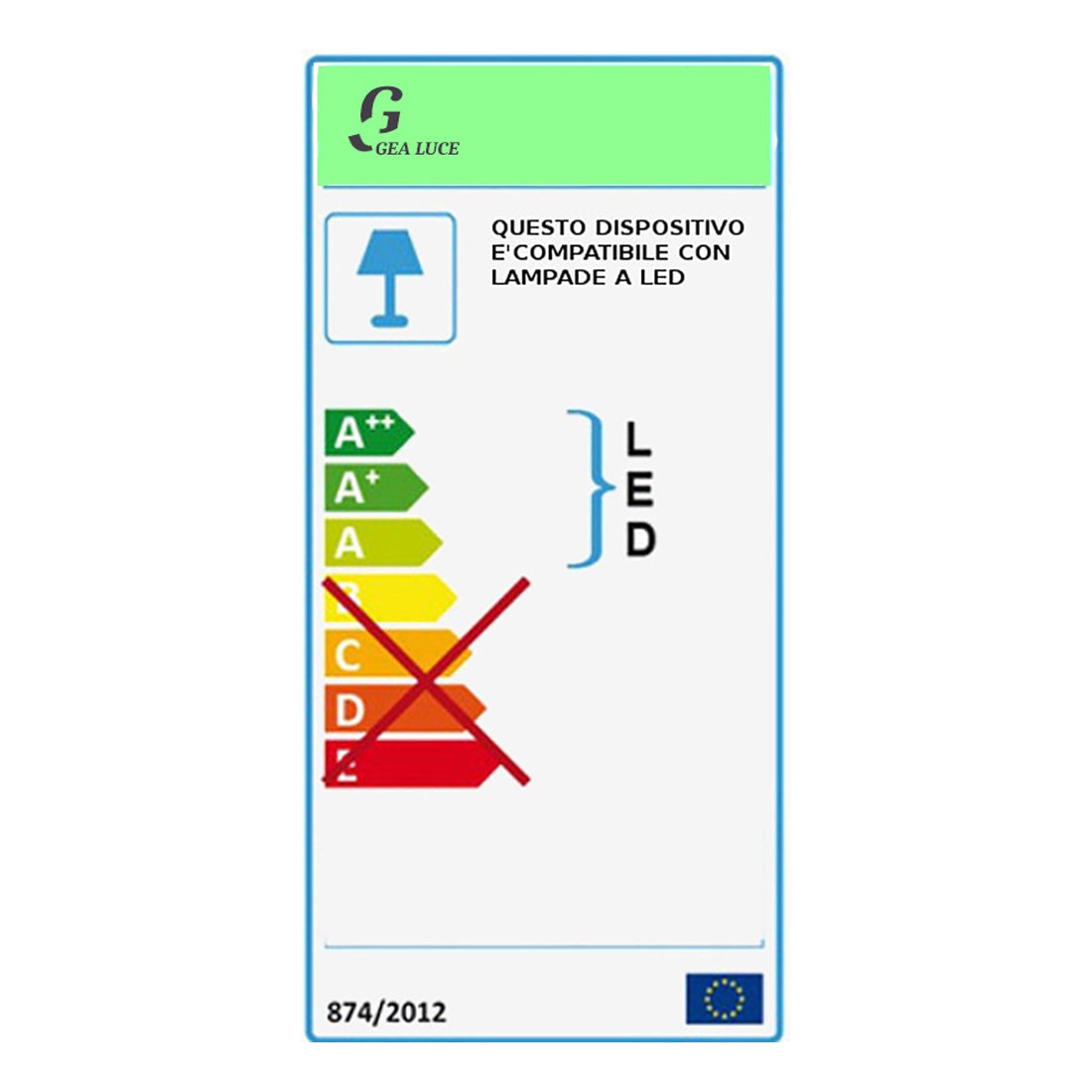 Lampadario Classico Gea Luce CLEOFE S12 E27 LED vetro cobalto lampada sospensione