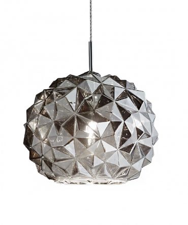 Lampadario moderno Perenz METEORA 6766 FU E27 LED sospensione vetro fumè calata interno