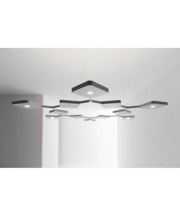 Lampadario Quad P12 Led DALI Doppia Emissione 90w Dimmerabile Stilnovo