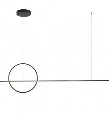 Lampadario moderno Redo Group Giotto nero Led 46W Luce Calda o Luce Naturale