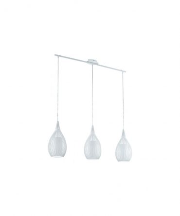 Lampadario Sospensione Razoni 3 Vetro Satinato Bianco Eglo