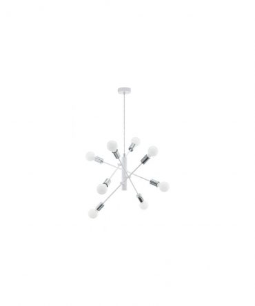 Lampadario Sospensione Vintage Minimale 8 Luci Bianco Gradoli Eglo