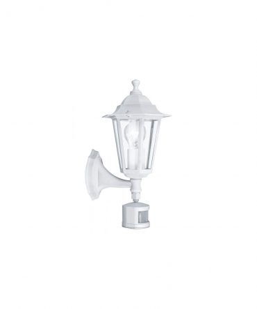 Lanterna 5 da Parete Bianco Diffusore Vetro Con Sensore IP44 Eglo