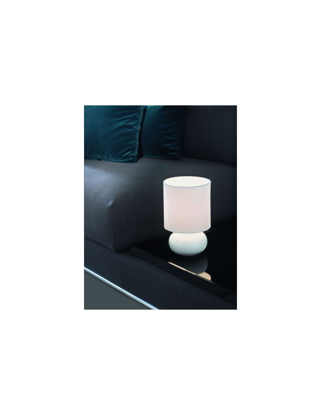 Lume Da Tavolo Ceramica E Tessuto Bianco Trondio Eglo
