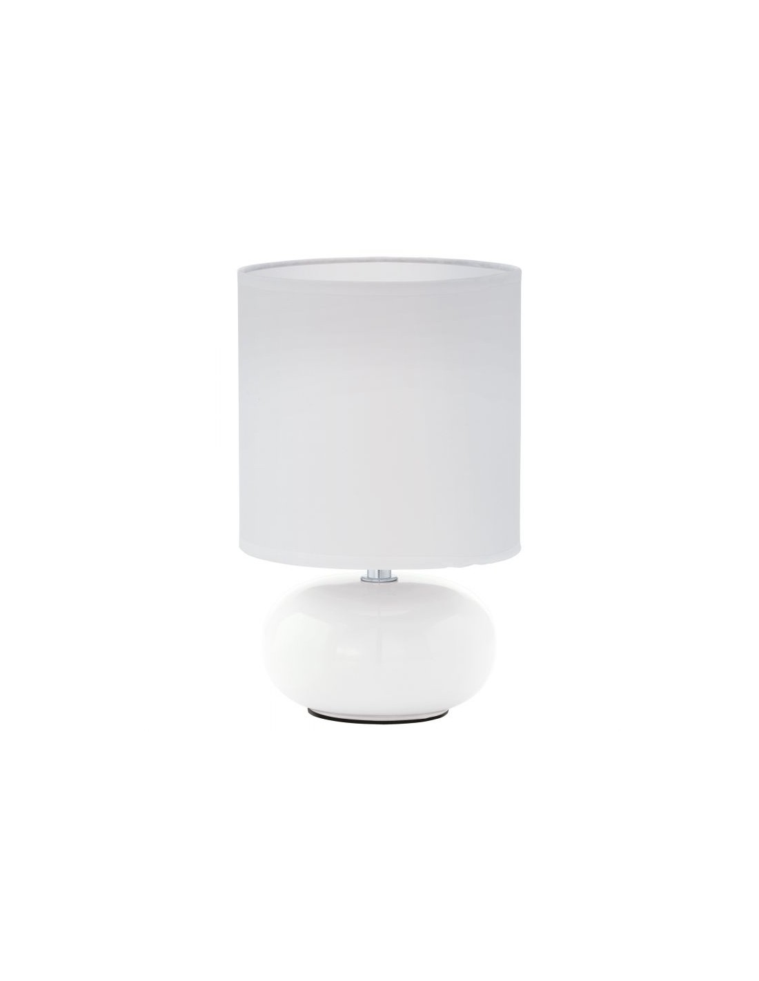 Lume Da Tavolo Ceramica E Tessuto Bianco Trondio Eglo