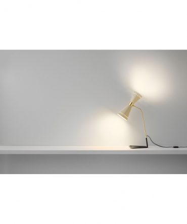 Lume Da Tavolo Megafono Doppia Emissione Oro Avorio Stilnovo 9575