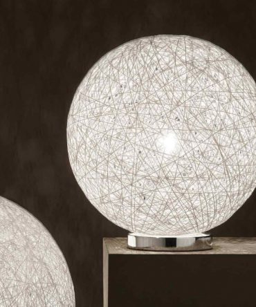 Lumetto sfera con fili intrecciati Nido Ø35 cm Illuminando