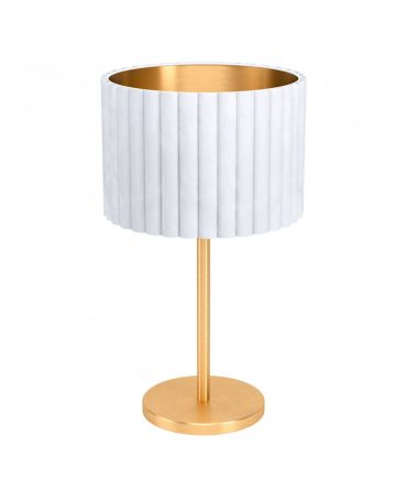 Lumetto Tamaresco Paralume Velluto Bianco E Oro Eglo