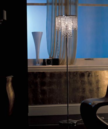 Piantana con cristalli Diamante Ø16 cm Illuminando