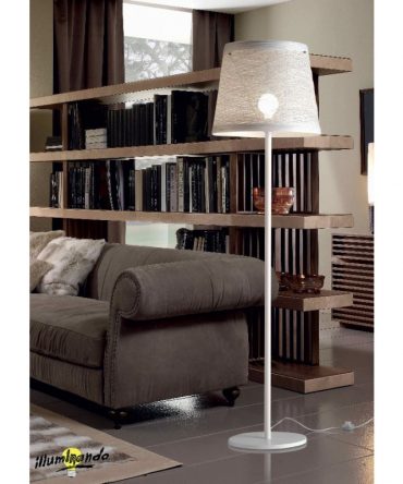 Illuminando Piantana Corda H.188 cm bianco e marrone