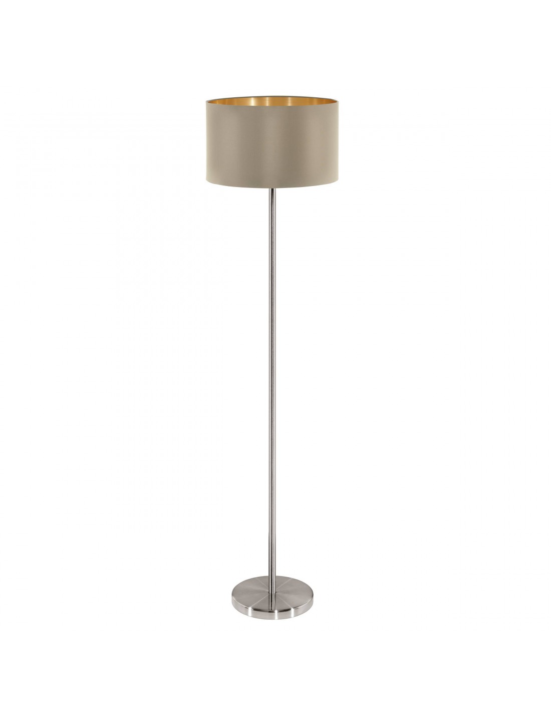 Piantana Moderna Maserlo 1xE27 Paralume Tortora E Oro Eglo