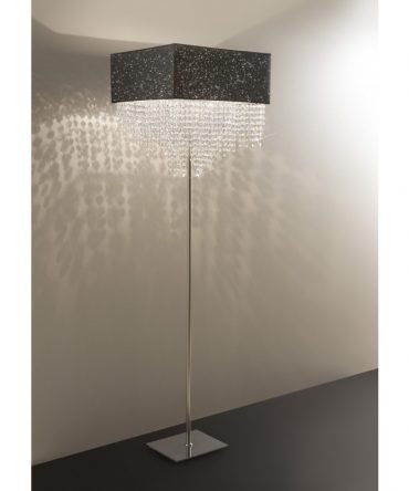Piantana Spark tessuto glitterato con cristalli a cascata Antea Luce