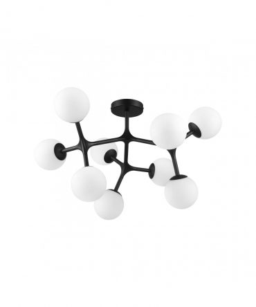 Plafone Maragall 9 Sfere Vetro Opale Bianco Eglo
