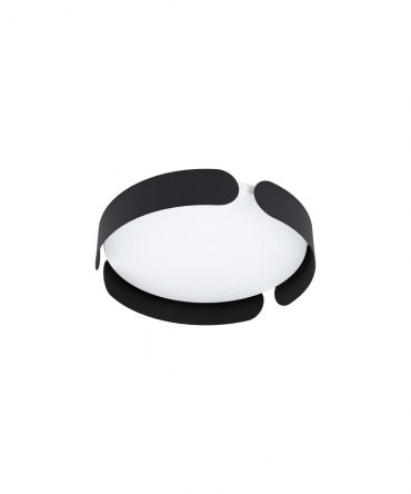 Plafone Rotondo Moderno Led Valcasotto Bianco Nero Eglo