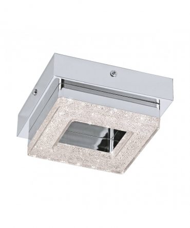 Plafoniera Applique Fradelo Led Cromo Con Cristalli 14x14 cm Eglo