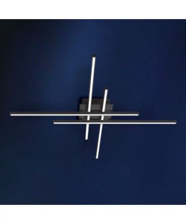 Plafoniera Applique Hashtag Nero 4 Bacchette Led 42w 3000k Vivida International