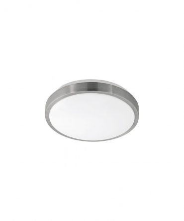 Plafoniera Applique Rotonda Competa Led Bianco E Nichel Eglo