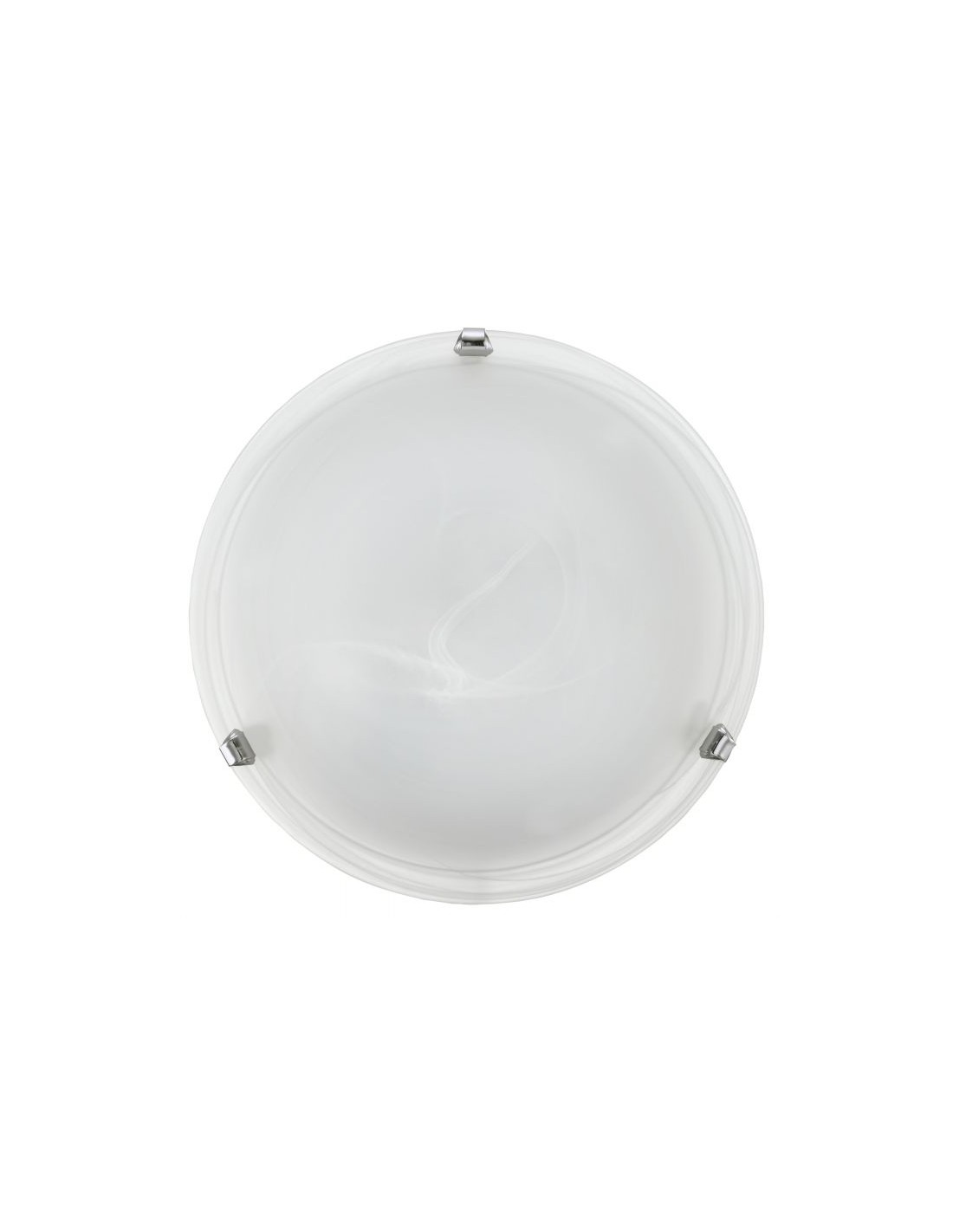 Plafoniera Applique Rotonda Salome Vetro Bianco 2 Luci Eglo