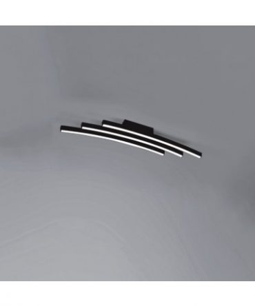 Plafoniera Bow Nero 3 Bacchette Led 36w 3000k/4000k Vivida International