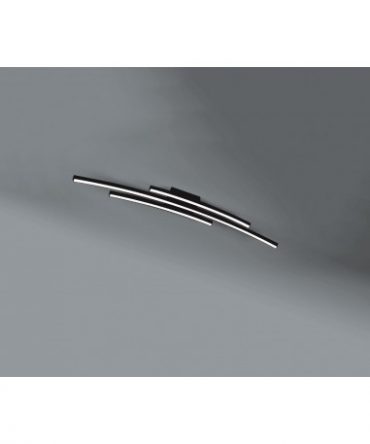 Plafoniera Bow Nero 3 Bacchette Led 48w 3000K/4000K Vivida International