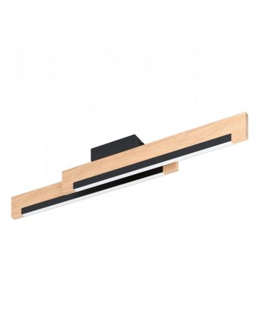 Plafoniera Camacho Rettangolare Led Dimmerabile Legno Naturale L94 cm Eglo