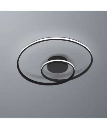 Plafoniera Circuit Nero Led 40w Dimmerabile Ø60 cm Vivida International