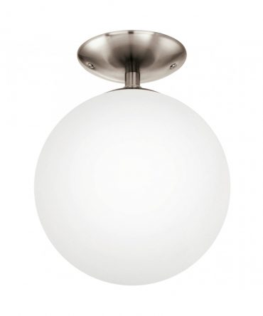 Plafoniera Da Soffitto Rondo Sfera Vetro Bianco Ø25 cm Eglo