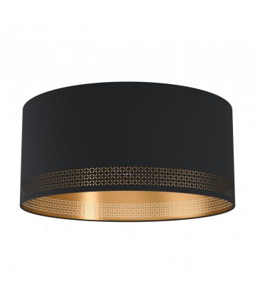 Plafoniera Esteperra 1xE27 Tessuto Nero Oro Ø47,5 cm Eglo