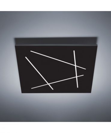 Plafoniera Flat Nero Led 31w 35x35 cm Vivida International