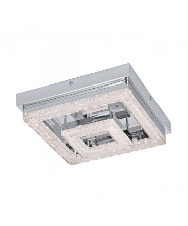 Plafoniera Fradelo Led Cromo Con Cristalli 26x26 cm Eglo