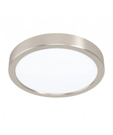 Plafoniera Fueva Led 16,5W 3000K Bianco E Nichel Satinato Ø21 cm Eglo