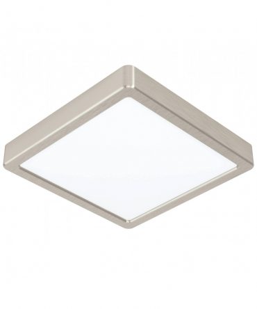 Plafoniera Fueva Led 17W 3000K Nichel Satinato 21x21 cm Eglo