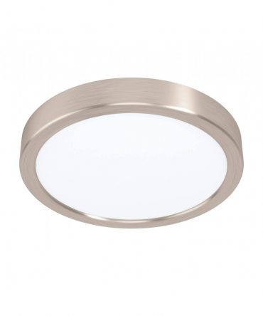 Plafoniera Fueva Led 16,5W 4000K Bianco E Nichel Satinato Ø21 cm Eglo