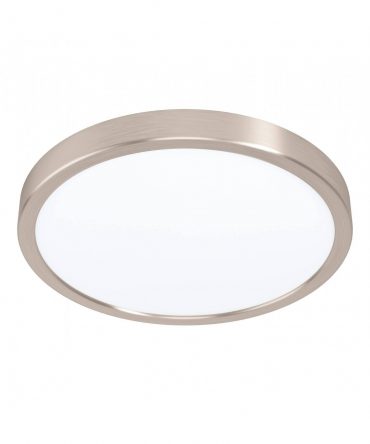 Plafoniera Fueva Led 20W 4000K Bianco E Nichel Satinato Ø28,5 cm Eglo