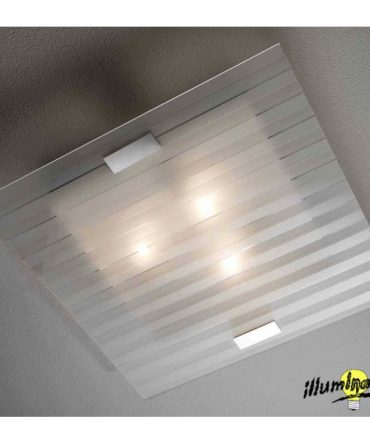 Plafoniera in vetro Linear 50x50 cm Illuminando