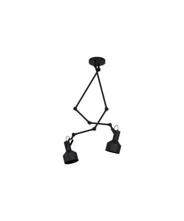 Plafoniera Industriale 2 Luci Orientabili Takeley Nero Eglo