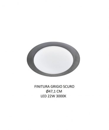 Plafoniera Led 22w Crew S1 Ø47 Grigio Scuro Linea Light 8281