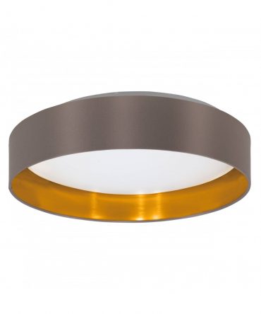 Plafoniera Moderna Maserlo Led Diffusore Cappuccino E Oro Ø38 cm Eglo