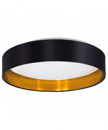 Plafoniera Moderna Maserlo Led Diffusore Nero E Oro Ø38 cm Eglo